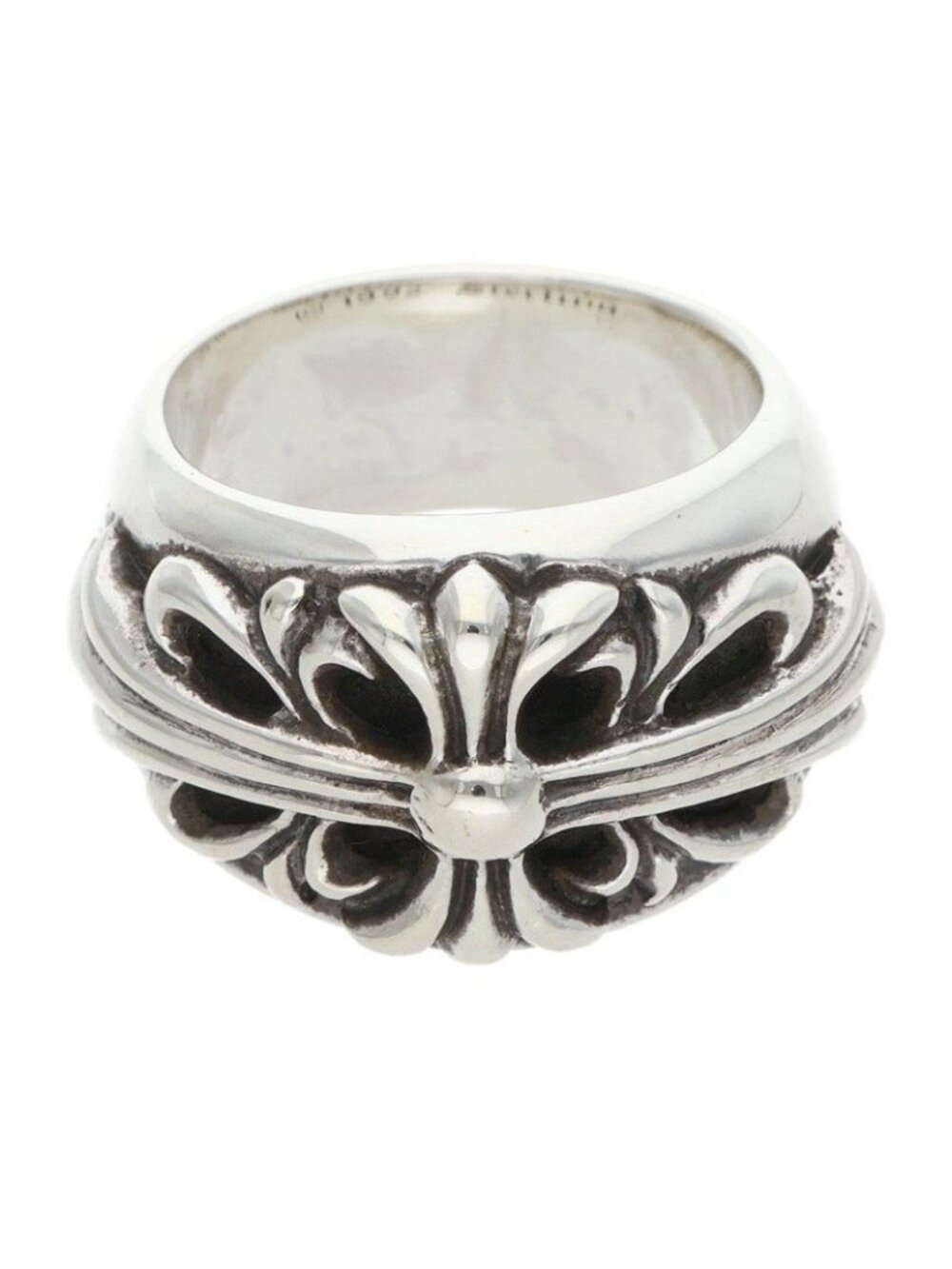 Chrome Hearts Flrl Floral Cross Silver Ring